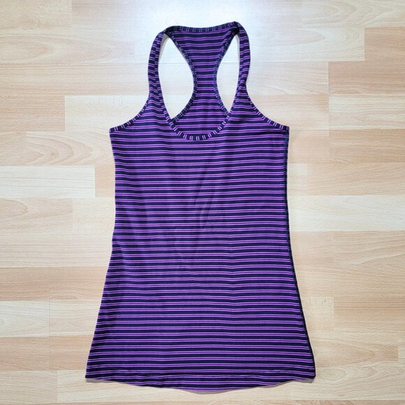 Lululemon Blue Purple Stripe Cool Racerback Tank Top | Size: 6 - Picture 7 of 8